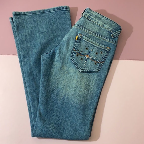 BB Jeans Jeans Bb Jeans Fadedwash Jewel Flarebottom Blue Jeans